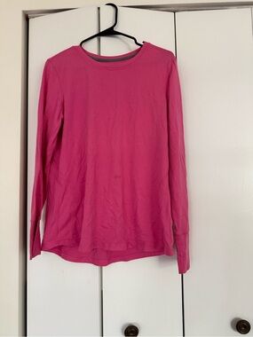 ' Long-Sleeve Crewneck Top - Pink